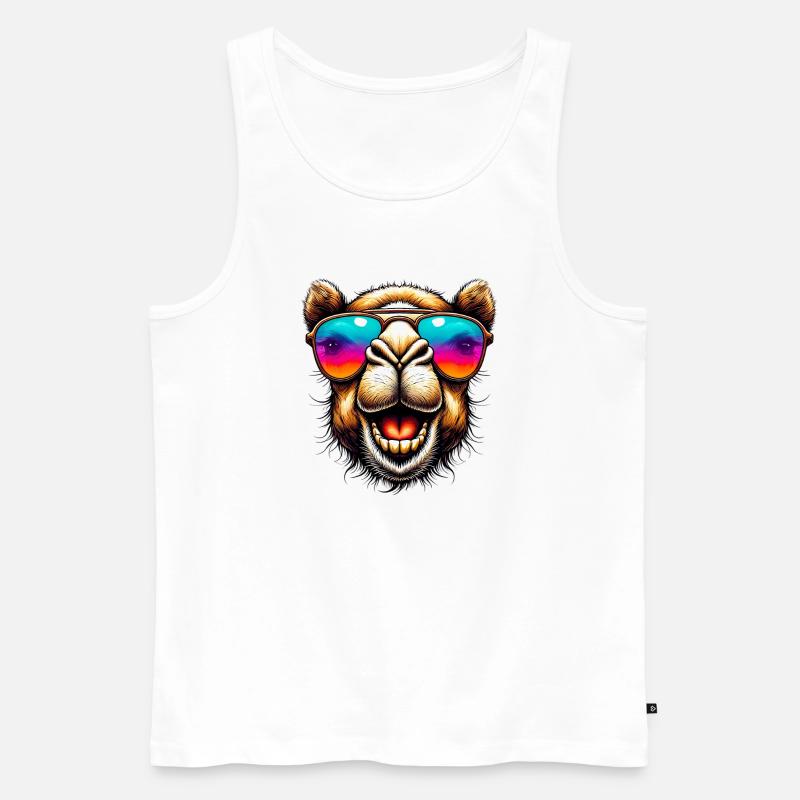 Kamel - Männer Premium Bio Tank Top - Weiß
