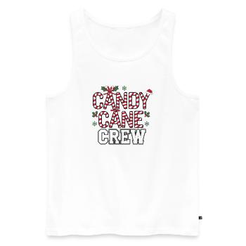 Festive Candy Cane Crew Christmas - Men's Premium Organic Tank Top - white - Front - AI Model Male 178 light (178cm)