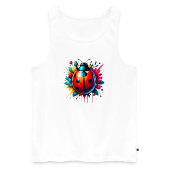 Ladybird - Men's Premium Organic Tank Top - white - Front - Michal (187cm)