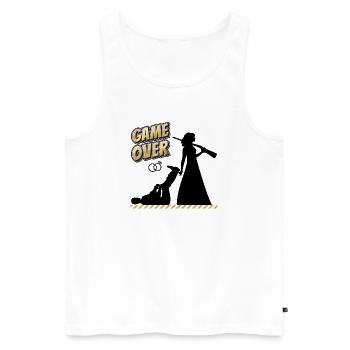 Geschenk zur Hochzeit lustig Spruch | Game over - Männer Premium Bio Tank Top - Weiß - Vorne - Michal (187cm)