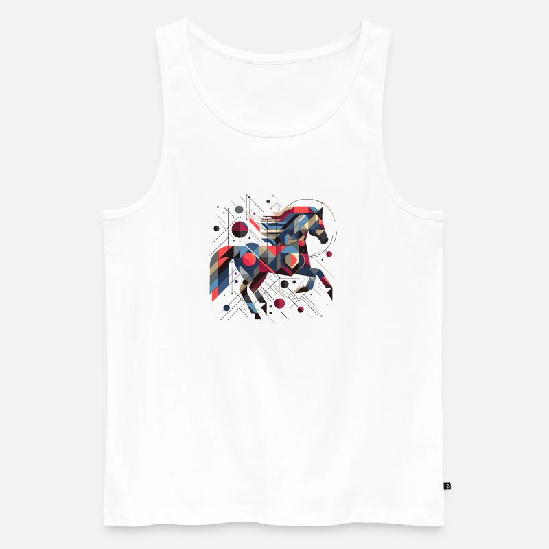 Abstraktes Tier Pferd 2 - Männer Premium Bio Tank Top - Weiß