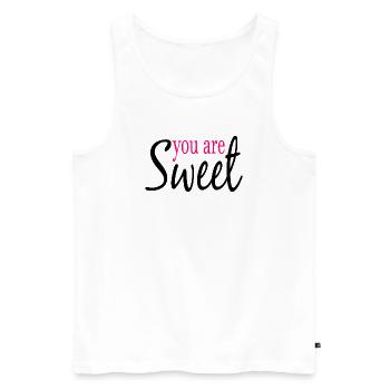 Inspirierende Motivationsbotschaft auf Design - Männer Premium Bio Tank Top - Weiß - Vorne - AI Model Male 178 light (178cm)