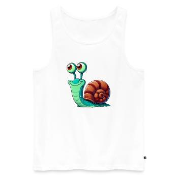 Snail - Men's Premium Organic Tank Top - white - Front - Michal (187cm)