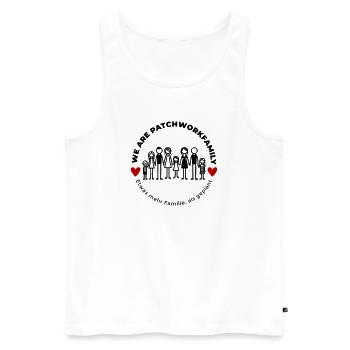 We are Patchworkfamily - Männer Premium Bio Tank Top - Weiß - Vorne - AI Model Male 178 light (178cm)
