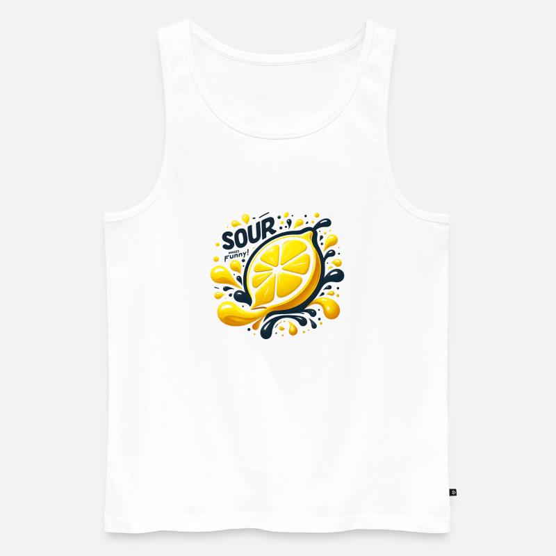 Zitrone Spritz-Splash - Männer Premium Bio Tank Top - Weiß