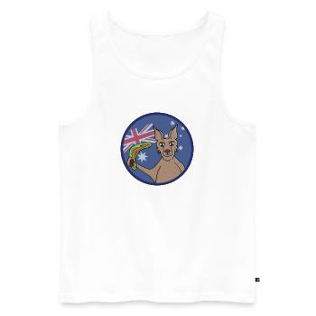 Adorable Kangaroo Australia boomerang - Men's Premium Organic Tank Top - white - Front - Michal (187cm)