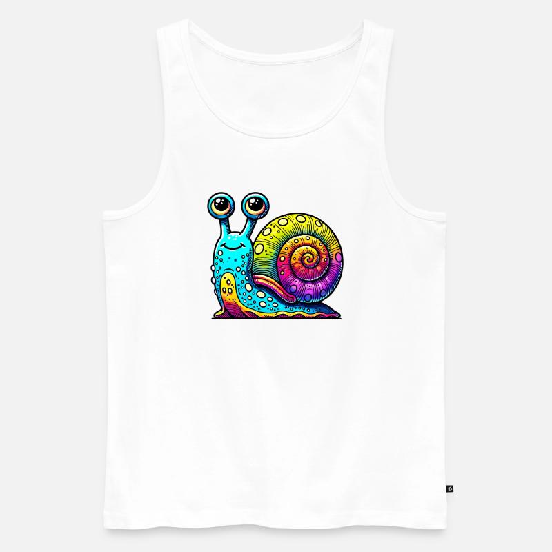 Schnecke - Männer Premium Bio Tank Top - Weiß
