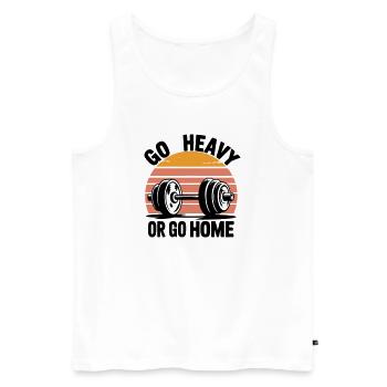 Retro Sunset Silhouette Duo - Männer Premium Bio Tank Top - Weiß - Vorne - Michal (187cm)