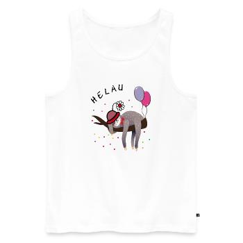 Faultier Fasching - Männer Premium Bio Tank Top - Weiß - Vorne - Michal (187cm)