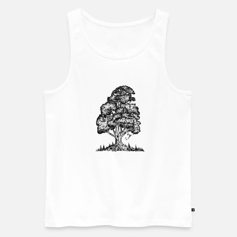 MJR - Schwarzer Baum - Männer Premium Bio Tank Top - Weiß