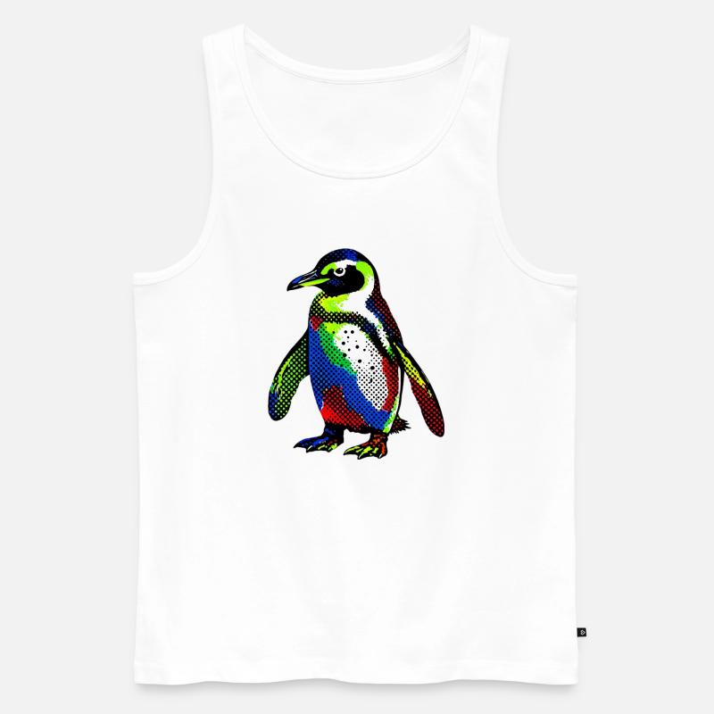 Pinguin - Männer Premium Bio Tank Top - Weiß