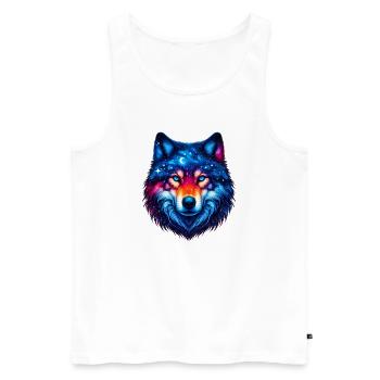 Wolf - Männer Premium Bio Tank Top - Weiß - Vorne - Michal (187cm)
