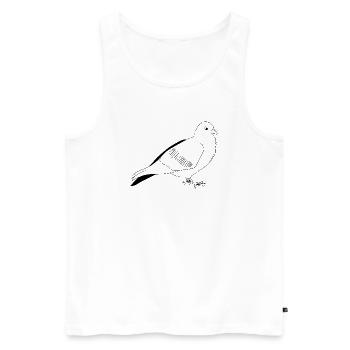 Dove - black and white graphic - Men's Premium Organic Tank Top - white - Front - AI Model Male 178 light (178cm)