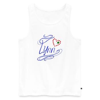 Lynn mit Herz und Kleeblatt - Männer Premium Bio Tank Top - Weiß - Vorne - Michal (187cm)