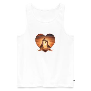 Für Immer zusammen: Herz-Design mit Giraffen - Männer Premium Bio Tank Top - Weiß - Vorne - Michal (187cm)