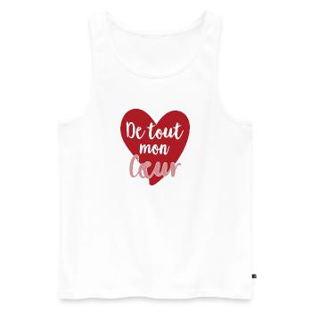 Coeur rouge avec lettrage romantique - Débardeur bio Premium Homme - blanc - Devant - AI Model Male 178 light (178cm)