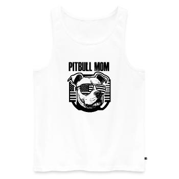 Pitbull Mom Patriotic Lustiges 4th of July - Männer Premium Bio Tank Top - Weiß - Vorne - AI Model Male 178 light (178cm)