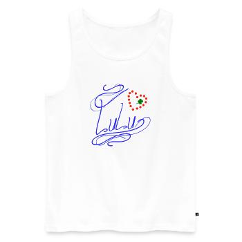 Lulu avec cœur et trèfle - Débardeur bio Premium Homme - blanc - Devant - AI Model Male 178 light (178cm)