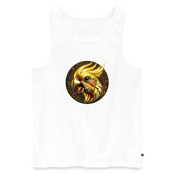 Steampunk-Bird (01) - Männer Premium Bio Tank Top - Weiß - Vorne - AI Model Male 178 light (178cm)