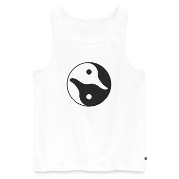 Canard Yin Yang - Débardeur bio Premium Homme - blanc - Devant - AI Model Male 178 light (178cm)