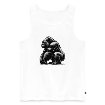 Gorille - Débardeur bio Premium Homme - blanc - Devant - Michal (187cm)