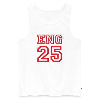 ANGLETERRE 2025 - Débardeur bio Premium Homme - blanc - Devant - AI Model Male 178 light (178cm)