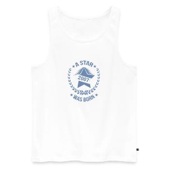 Geburtstag Stern geboren 2007 - Männer Premium Bio Tank Top - Weiß - Vorne - AI Model Male 178 light (178cm)