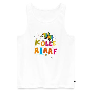 Kölle Alaaf Karneval - Männer Premium Bio Tank Top - Weiß - Vorne - AI Model Male 178 light (178cm)