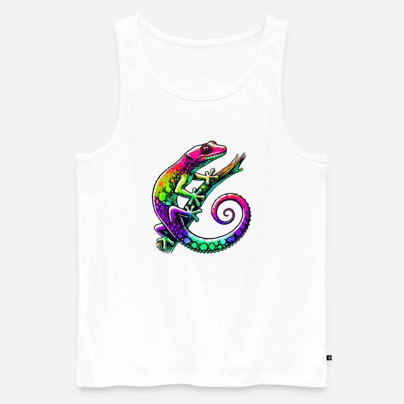 Gecko - Männer Premium Bio Tank Top - Weiß