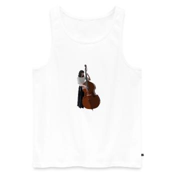 Kontrabassistin mit Kontrabass Kunst - Männer Premium Bio Tank Top - Weiß - Vorne - Michal (187cm)