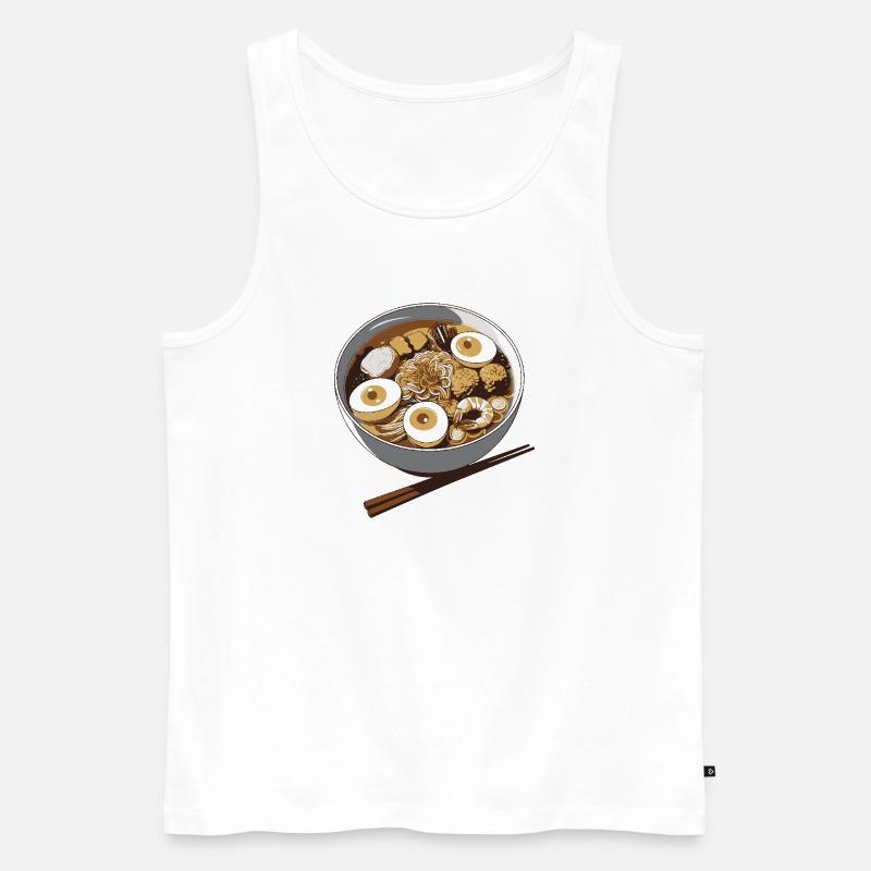 Ramen Eier Bowl Illustration - Männer Premium Bio Tank Top - Weiß