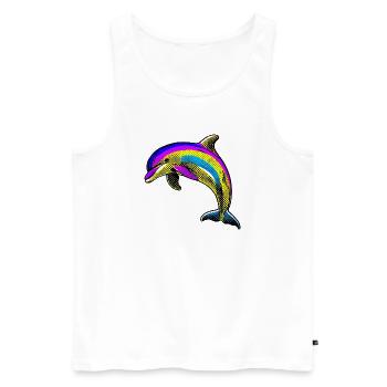Delfin - Männer Premium Bio Tank Top - Weiß - Vorne - Michal (187cm)