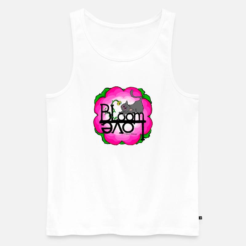 Frühling-Katze Spring Love - Männer Premium Bio Tank Top - Weiß
