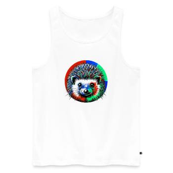 Igel - Männer Premium Bio Tank Top - Weiß - Vorne - AI Model Male 178 light (178cm)