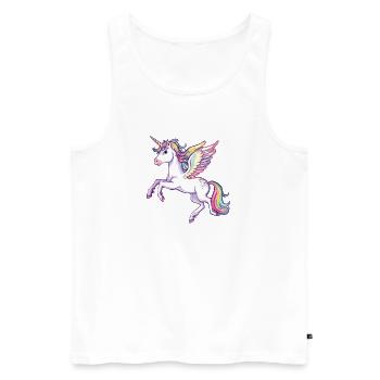 Rainbow Wings Unicorn - Men's Premium Organic Tank Top - white - Front - AI Model Male 178 light (178cm)