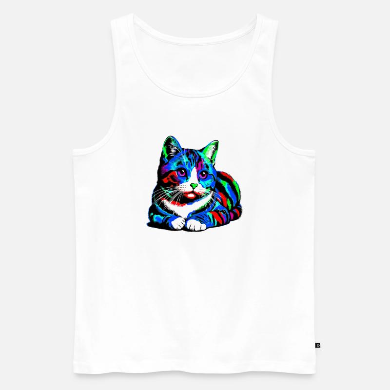 Katze - Männer Premium Bio Tank Top - Weiß