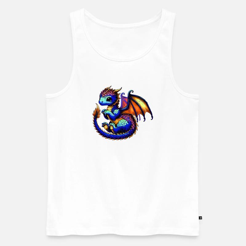 Drache - Männer Premium Bio Tank Top - Weiß