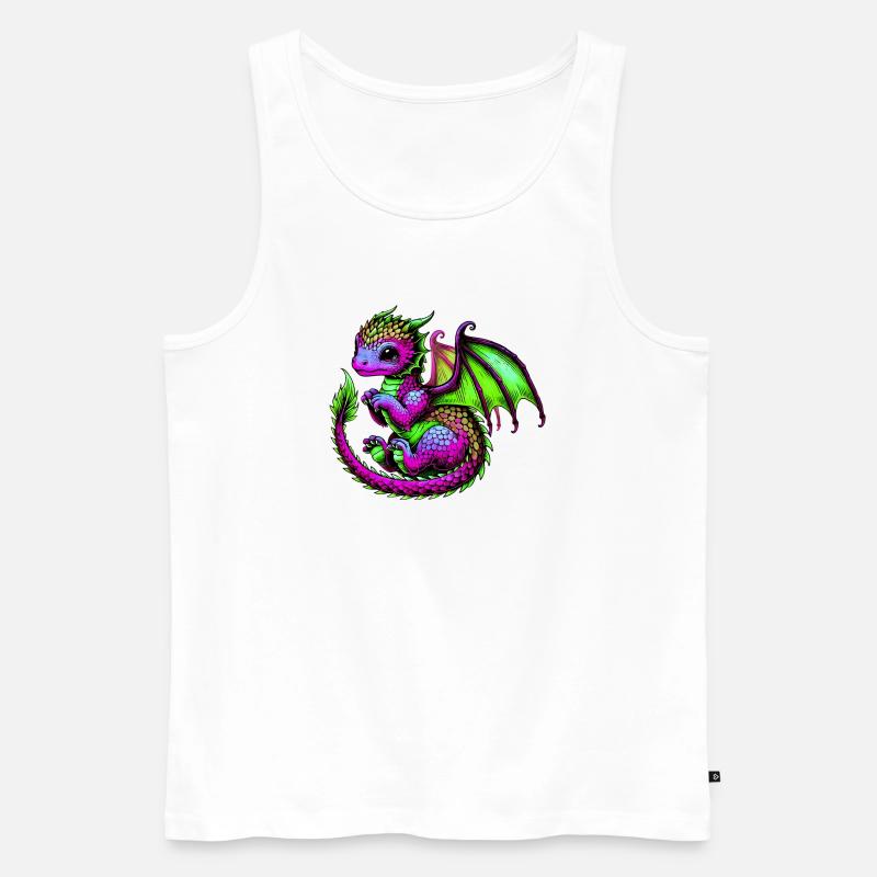 Drache - Männer Premium Bio Tank Top - Weiß