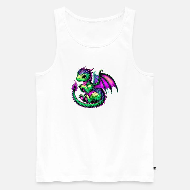 Drache - Männer Premium Bio Tank Top - Weiß
