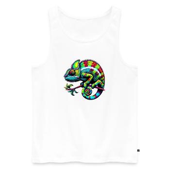 Chameleon - Men's Premium Organic Tank Top - white - Front - Michal (187cm)