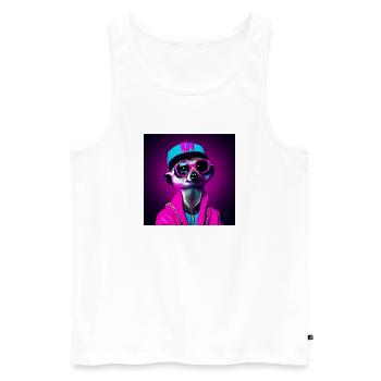 suricate, suricate humour, suricate rigolo - Débardeur bio Premium Homme - blanc - Devant - Michal (187cm)