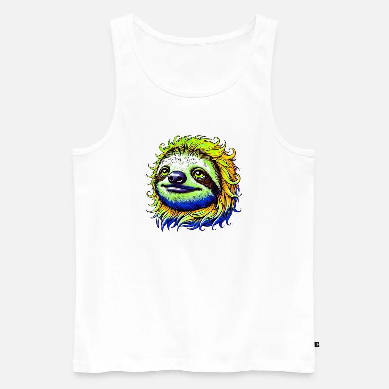 Faultier - Männer Premium Bio Tank Top - Weiß