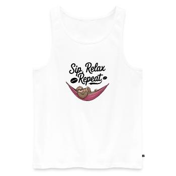 Sip, Relax, Repeat - Men's Premium Organic Tank Top - white - Front - AI Model Male 178 light (178cm)