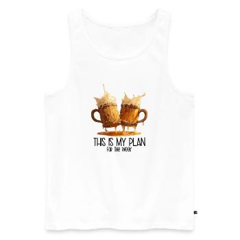 This is my plan for the week - Bierkrüge Larp - Men's Premium Organic Tank Top - white - Front - Michal (187cm)