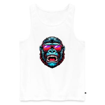 Gorillas with sunglasses - Men's Premium Organic Tank Top - white - Front - Michal (187cm)