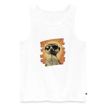 Suricate Rétro - Débardeur bio Premium Homme - blanc - Devant - Michal (187cm)