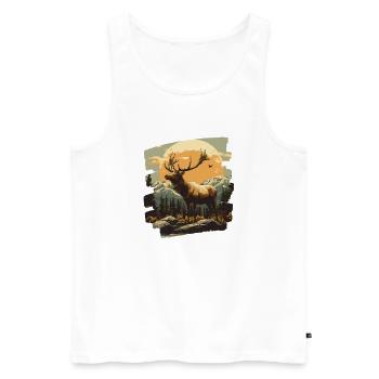 Moose Retro - Men's Premium Organic Tank Top - white - Front - Michal (187cm)