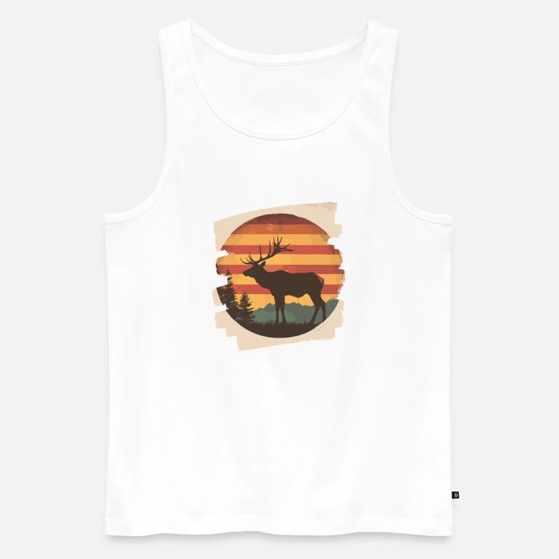 Elch Retro - Männer Premium Bio Tank Top - Weiß