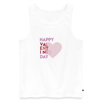 Happy Valentines Day - Männer Premium Bio Tank Top - Weiß - Vorne - AI Model Male 178 light (178cm)
