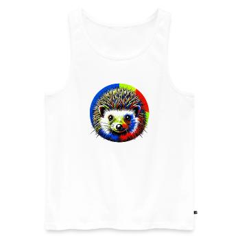 Igel - Männer Premium Bio Tank Top - Weiß - Vorne - AI Model Male 178 light (178cm)